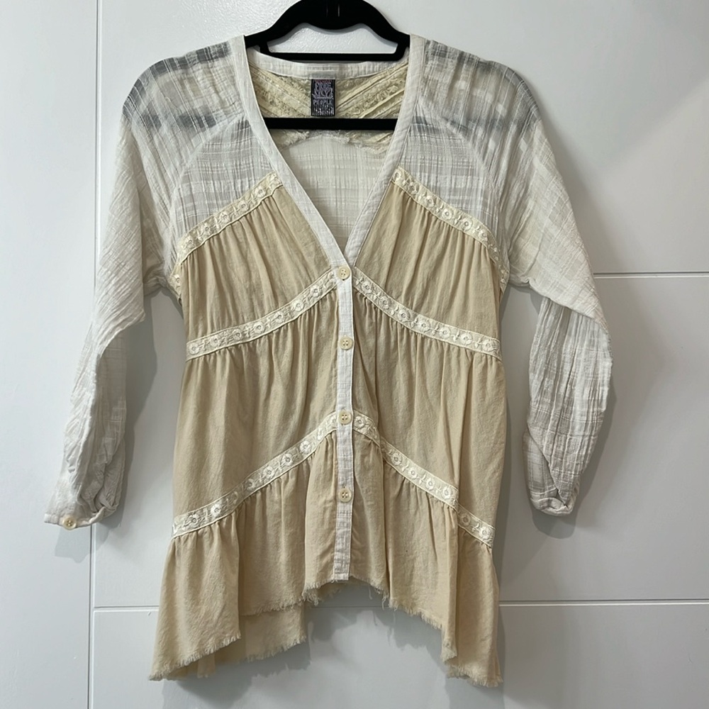 Free People button down boho top